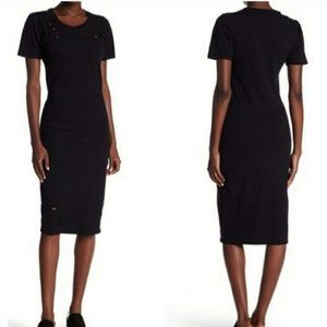 Black ABOUND Distressed Midi Dress - Size Small